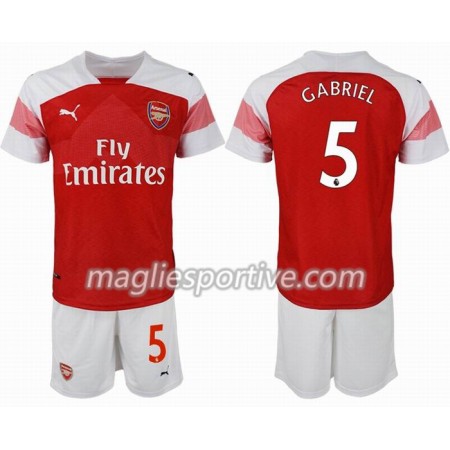 Completo Calcio Arsenal GABRIEL 5 Bambino Divisa Prima 2018/2019